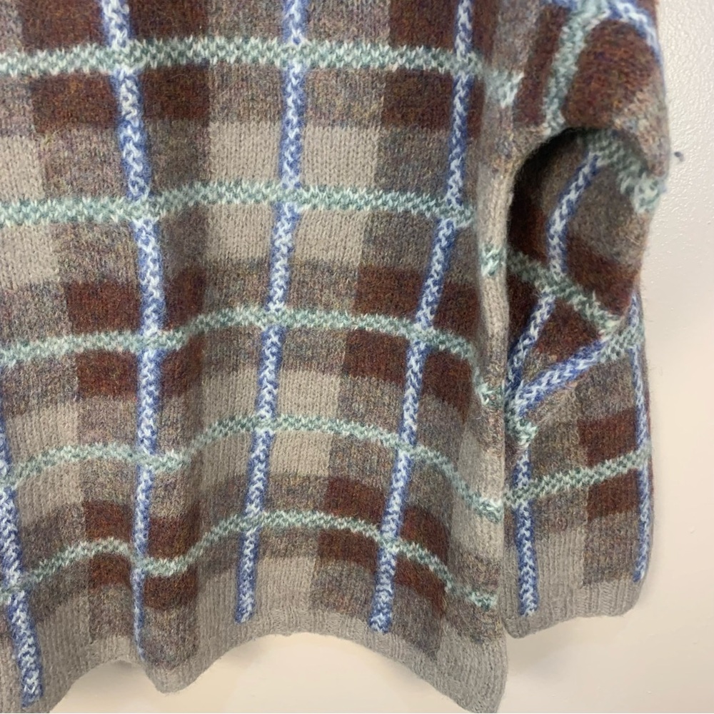 Vintage Handknit The Limited Wool Check Pullover Sweater - Picture 2 of 10